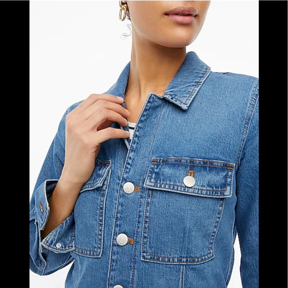 J.Crew Denim Collared Utility Jumpsuit - Picture 3 of 9